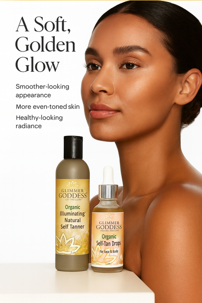 Organic Self Tanner & Self Tan Drops Bundle – Natural Sunless Tanning Kit