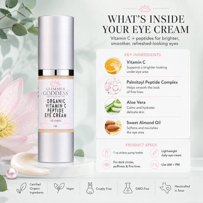 Organic Vitamin C Eye Serum – Peptide Treatment for Dark Circles