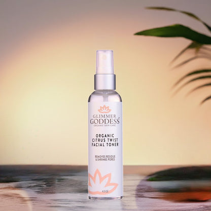 Organic Rose Water Facial Toner – Citrus Twist Toner with Witch Hazel & Aloe for Pore Tightening